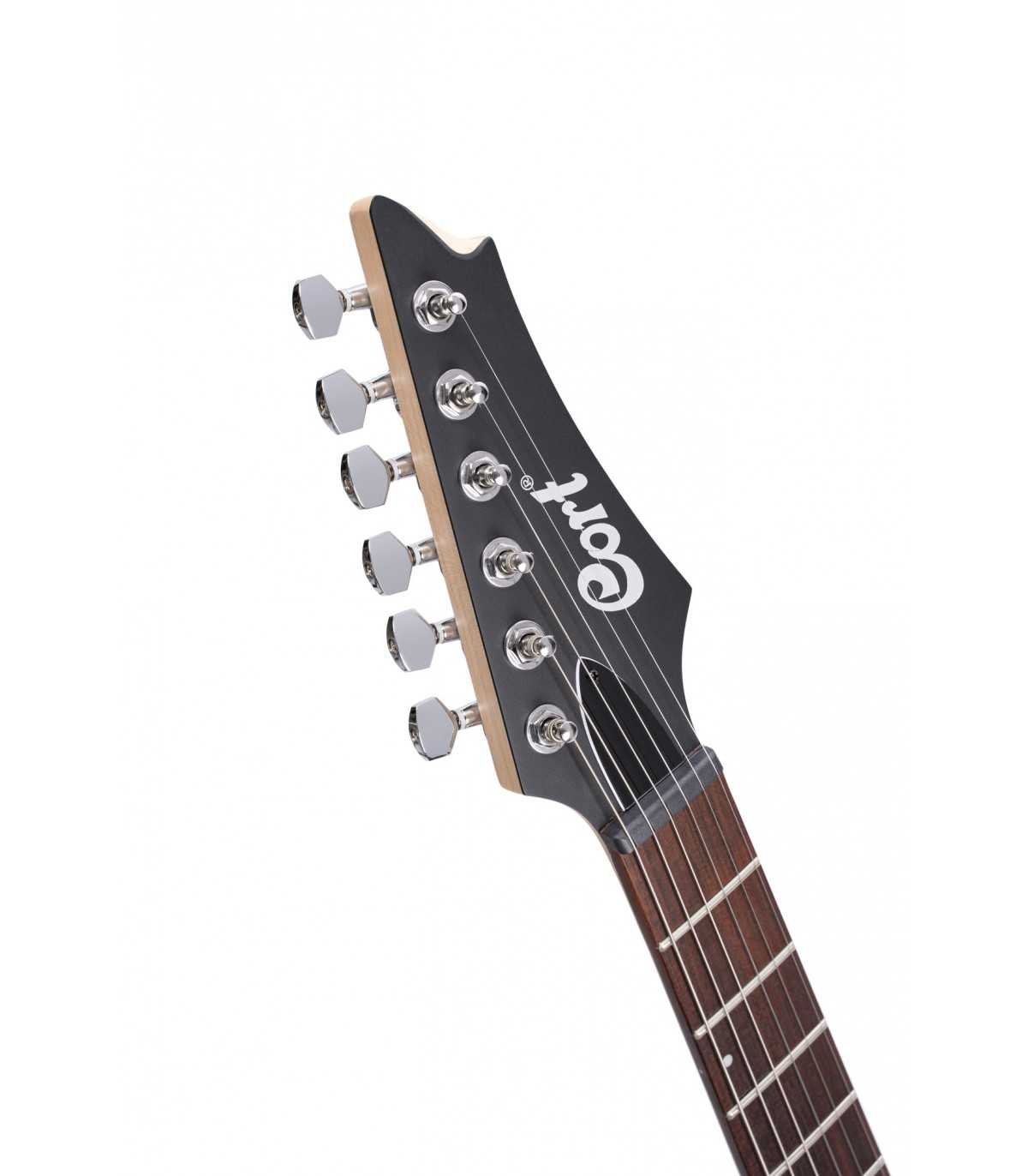 Cort X100 Noir pores ouverts Guitare électrique gaucher série X 