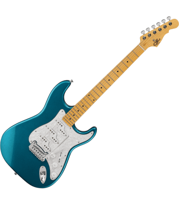 Guitare Electrique G&L TCOM-EMB-M - Standard - Tribute Comanche Emerald Blue touche érable