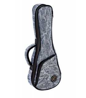 Housse Rembourrée Pour Ukulélé Soprano - Gigbag Gris, Dimensions Intérieures 55x19x7cm, Poche Accessoire