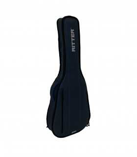 TOBAGO Housse Guitare Classique 1/2 – Sac Rembourré Polyester Avec Poche Avant, Noir, Protection Complète